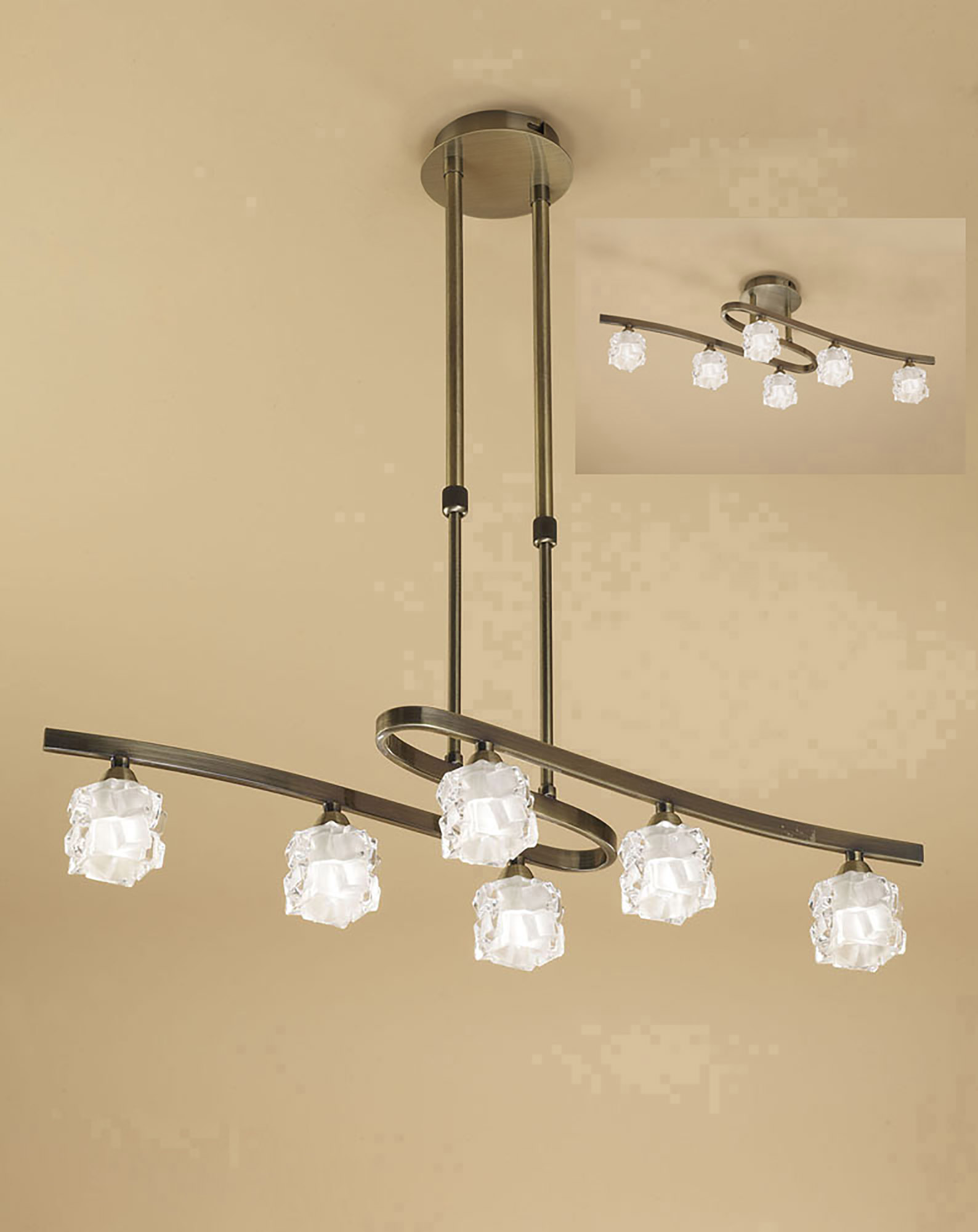 Ice Antique Brass Ceiling Lights Mantra Linear Fittings